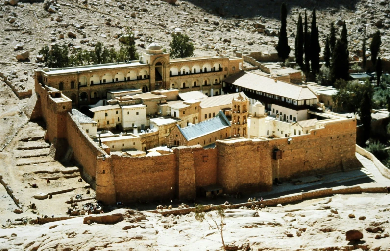 a large, well - maintained house on an arid island