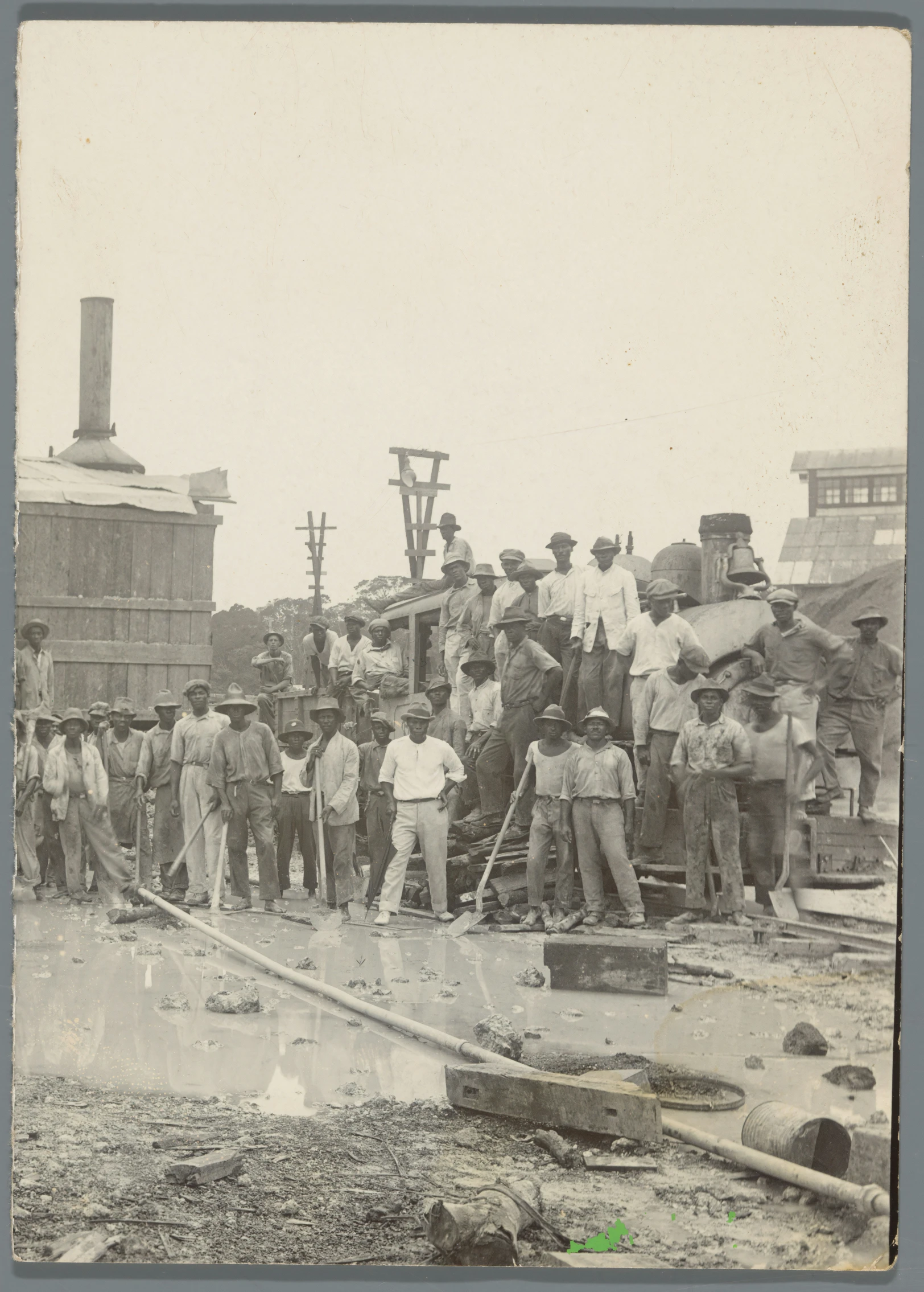 a group of people stand together outside of a building