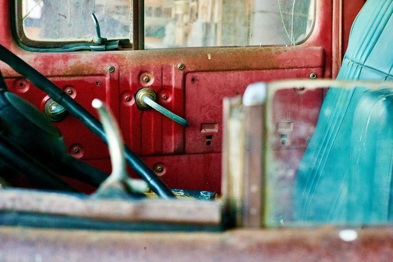 this is the inside of an old truck
