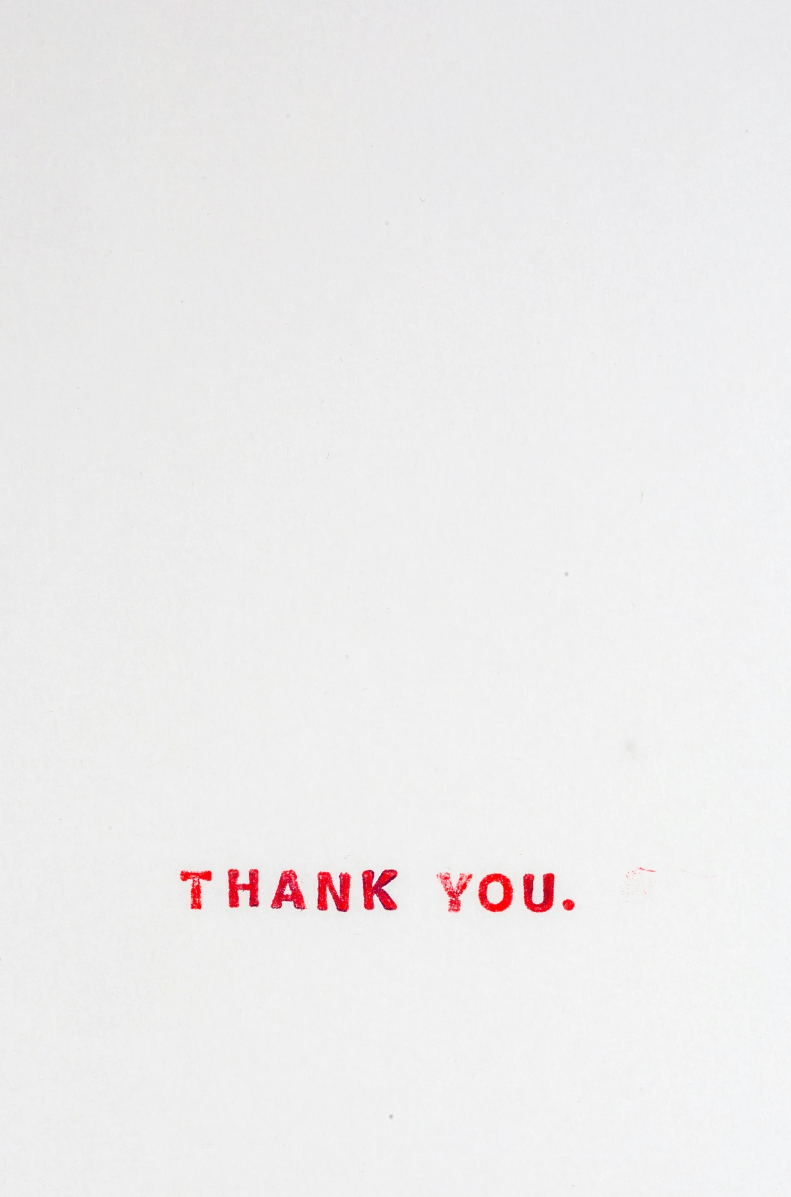 a red and white sign with words thank you written on it