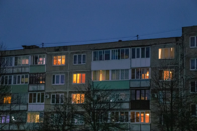 there are many windows in the dark night