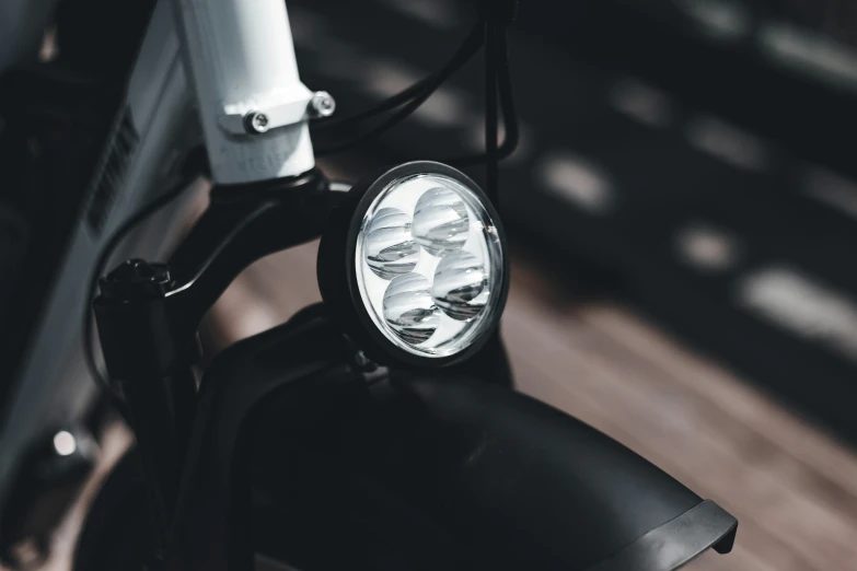 the light is on the front of the bicycle