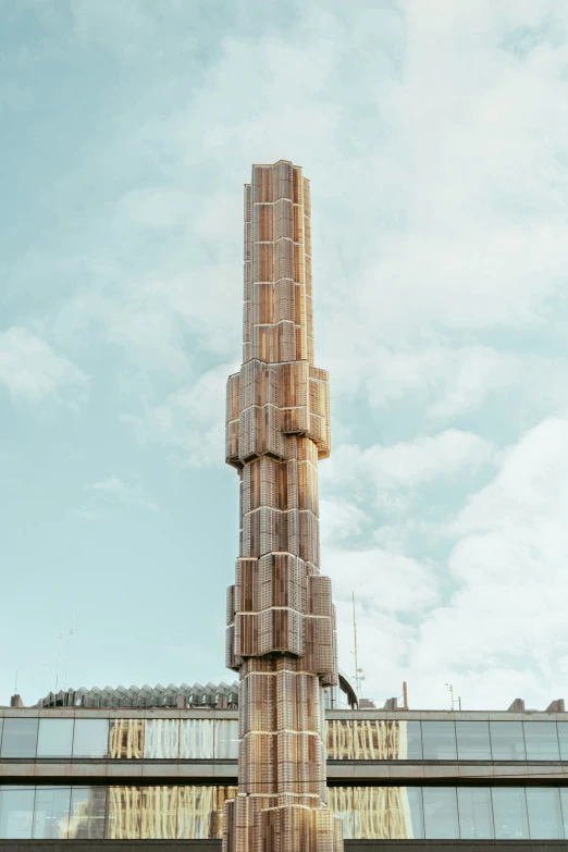 tall wooden pole with several sections stacked together