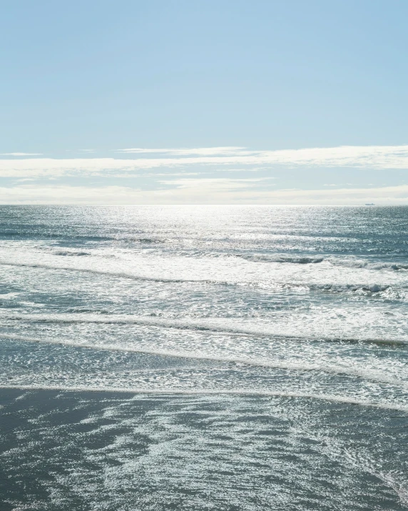 an ocean with waves coming into the shore