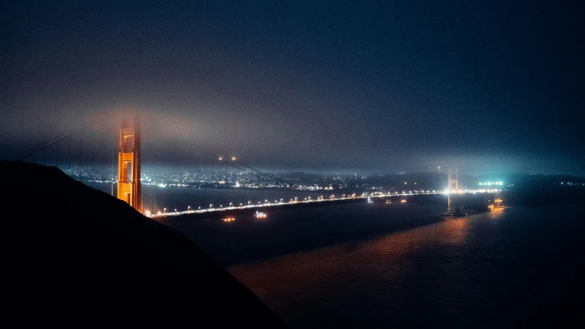 the golden gate bridge and san francisco during the night