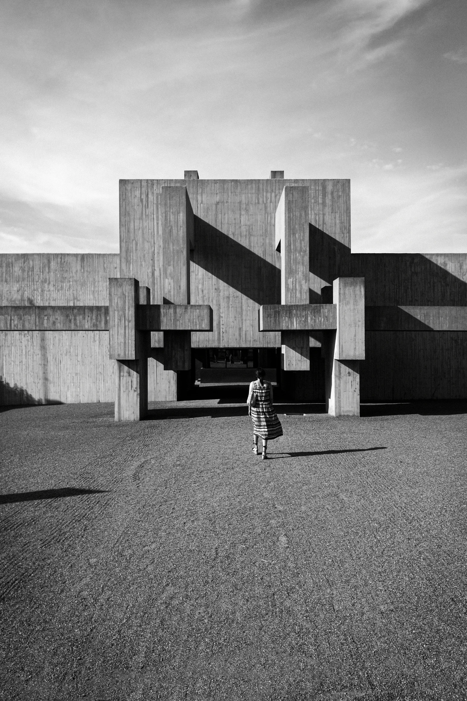 a person standing in front of a building