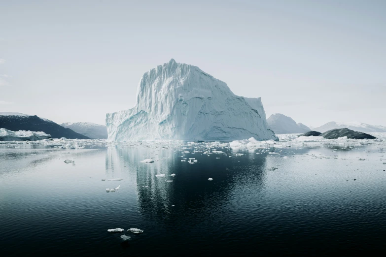 iceberg on the surface of sea water