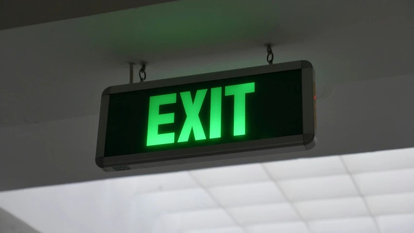 an exit sign that indicates that you should not enter