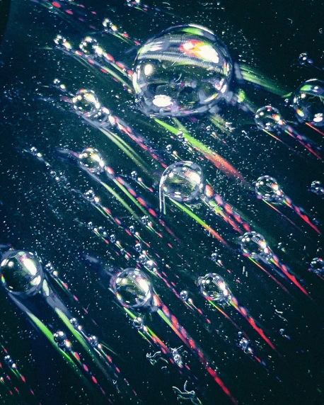 a series of glass balls in space floating in each other