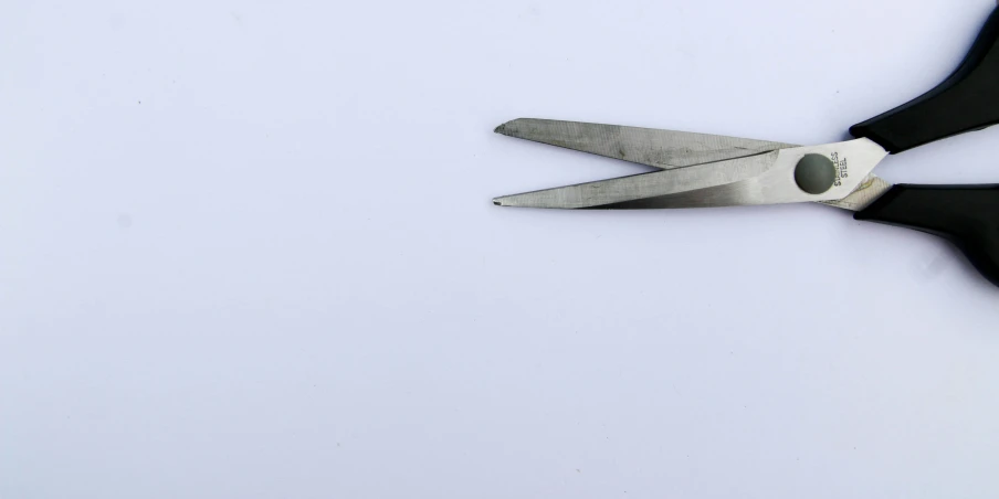 a pair of scissors with the handles folded open