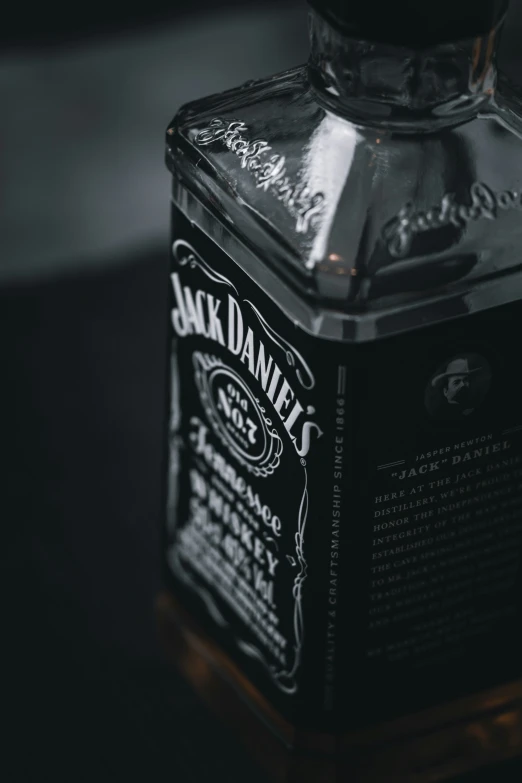 a bottle of jack daniels on a table