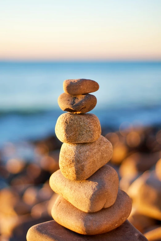 this is a rock pyramid on the beach