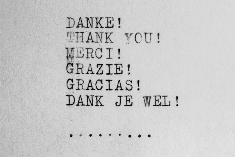 a card reads thank you for hert gratis, and dank je well