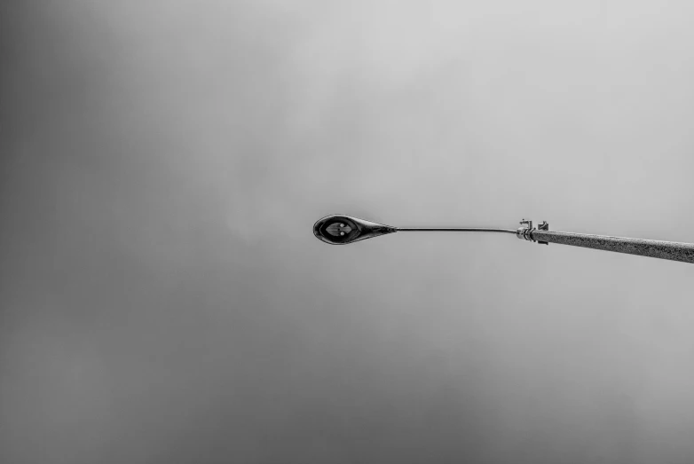 a pole with a handle on it and two birds perched on it