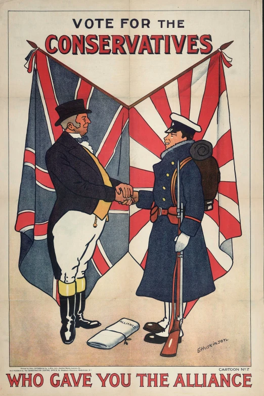 an old political poster with two people shaking hands