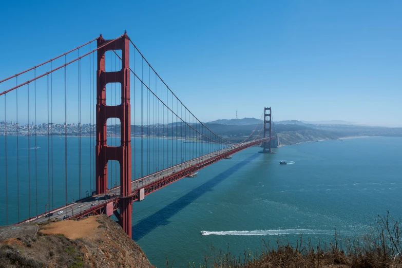 the golden gate bridge is one of several bridges connecting a large city