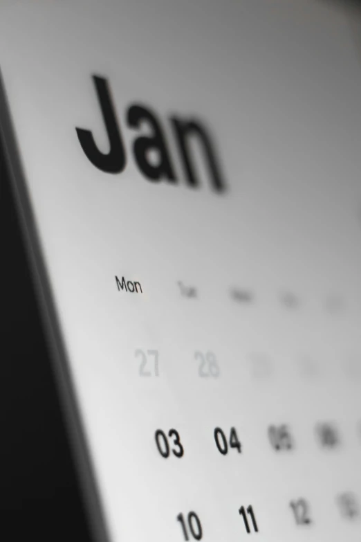 a close up view of a calendar, with the date of march