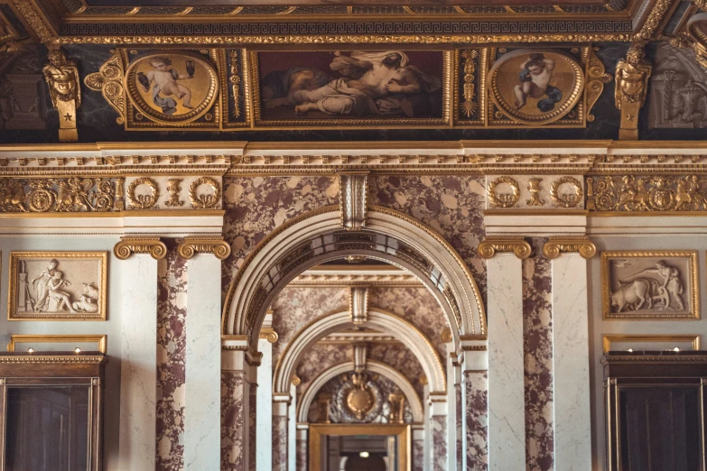 a large doorway in a fancy building