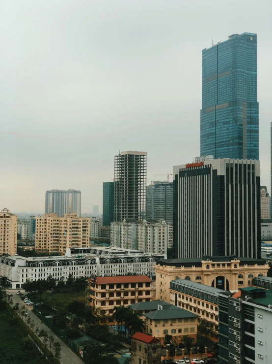 an overview of the city in a hazy day