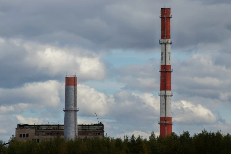 the smokestacks are blowing in the cold air