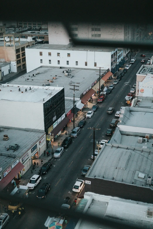 an aerial s of a building and streets