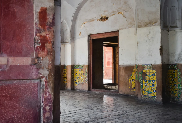 a building with a door in one of it's rooms