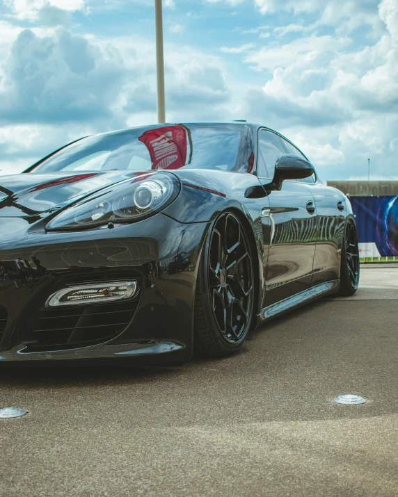 a sports car parked in a parking lot