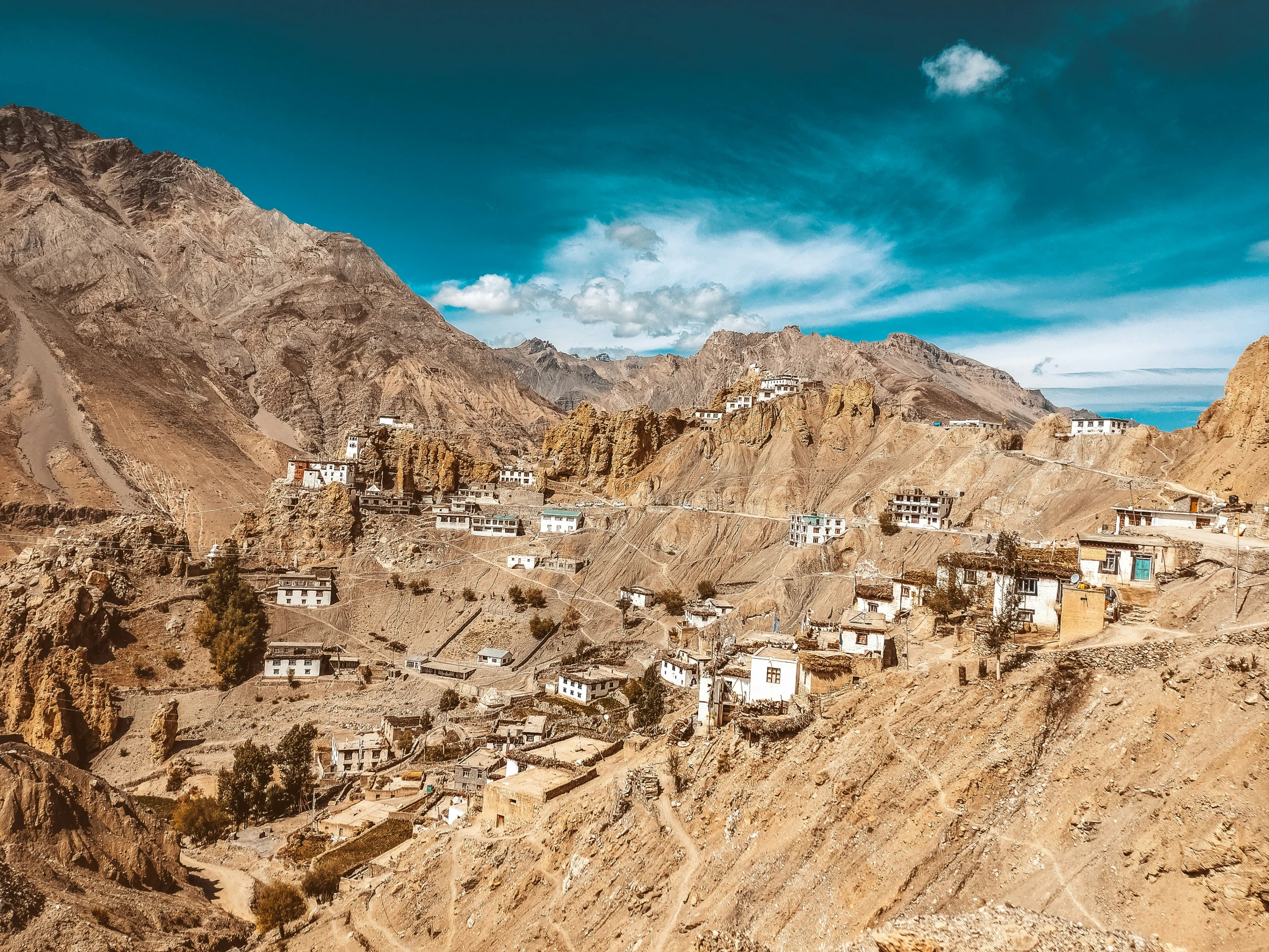 a very beautiful village on the side of the mountain