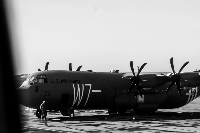 the u s air force jet is parked at the airport