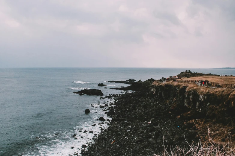 this is the view of an overlook point from a cliff