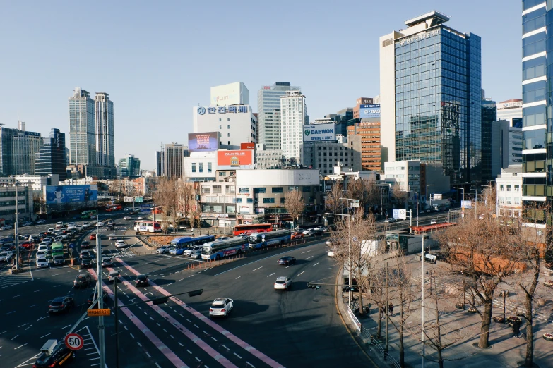 an overhead view of several different city roads