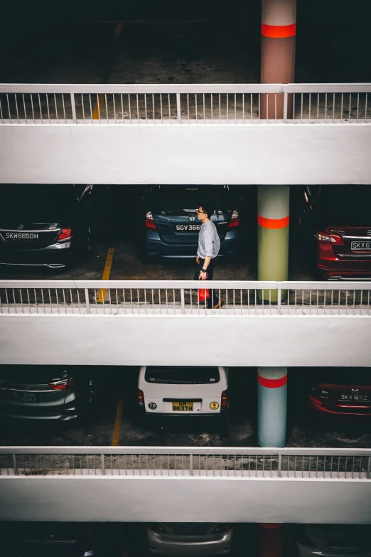 a parking garage filled with lots of cars