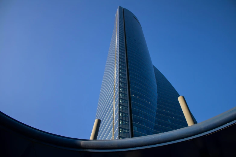 a very tall building seen from the ground