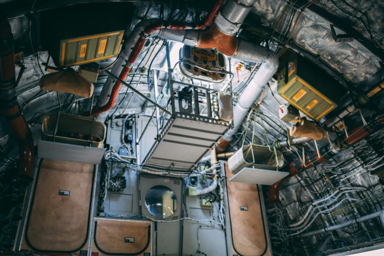 an overhead view of a large machine room