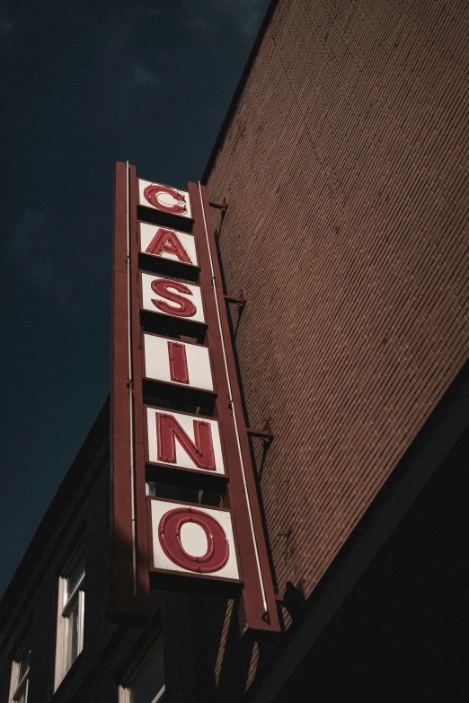 the sign on the building says casino on it's side