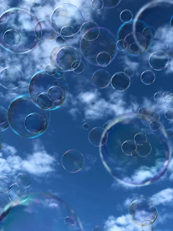 bubble bubbles are floating in the blue sky