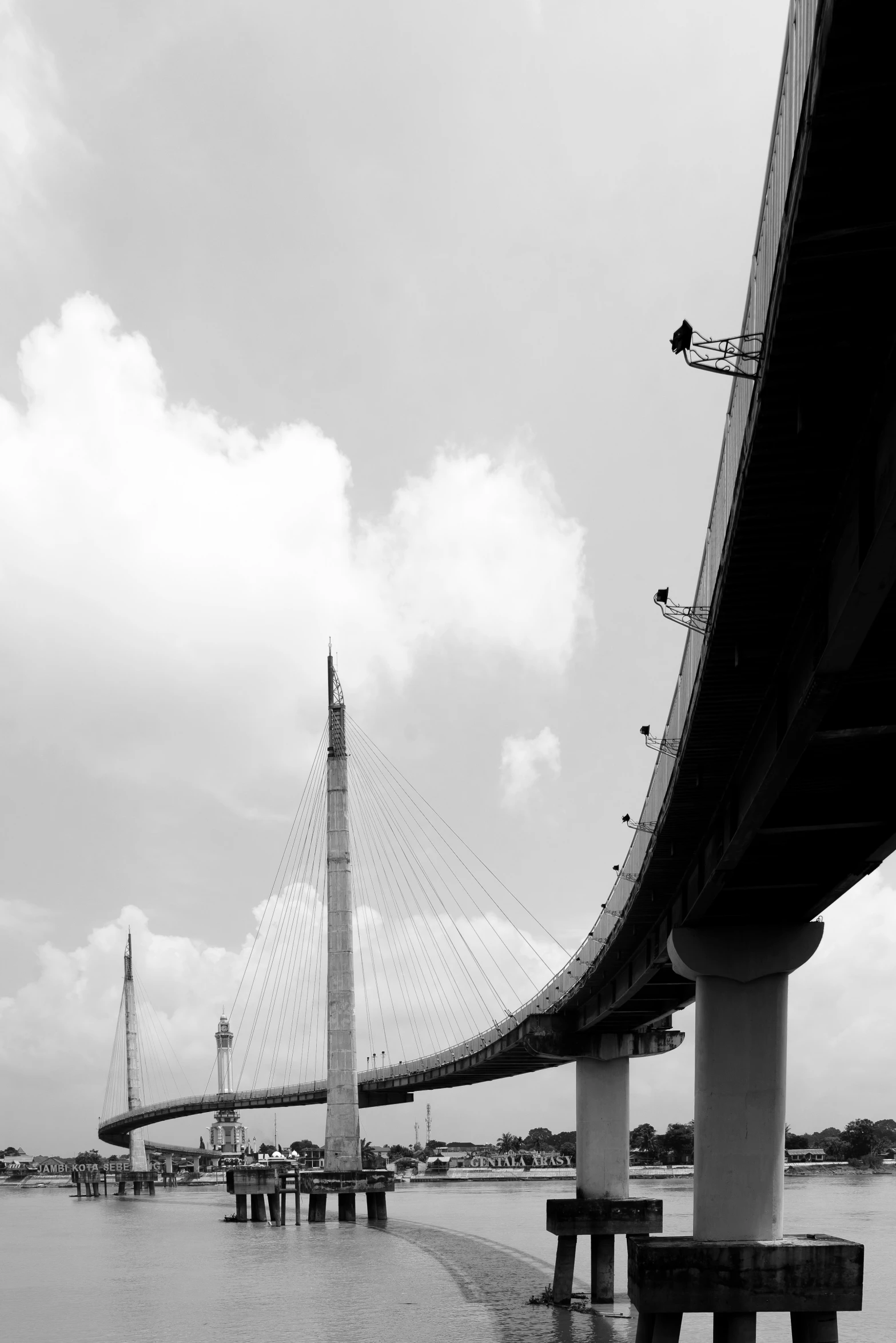 a black and white po of a bridge