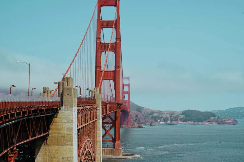 a po taken of the golden gate bridge, looking east