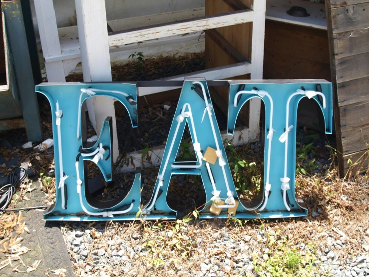 this is a pair of letters made from metal