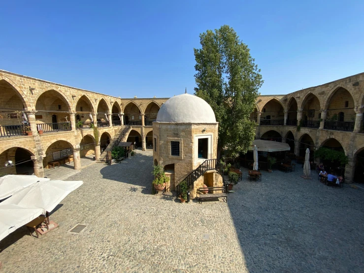 an old building with a large stone dome in it