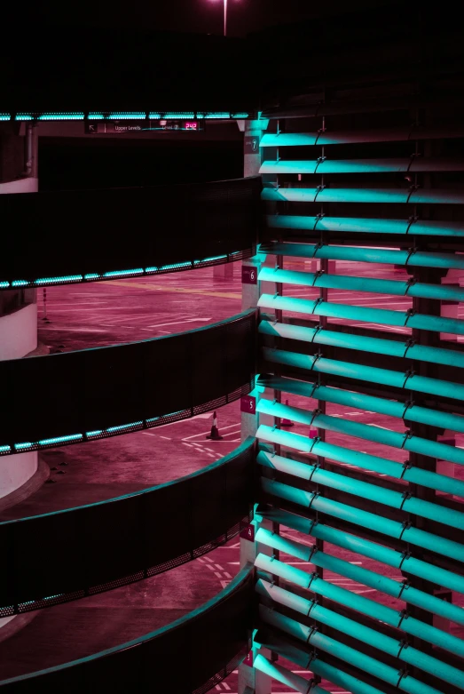 stairs lined up against the side of a building with no people