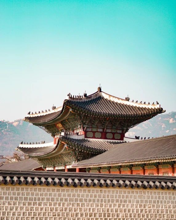 a close up view of a building and roof