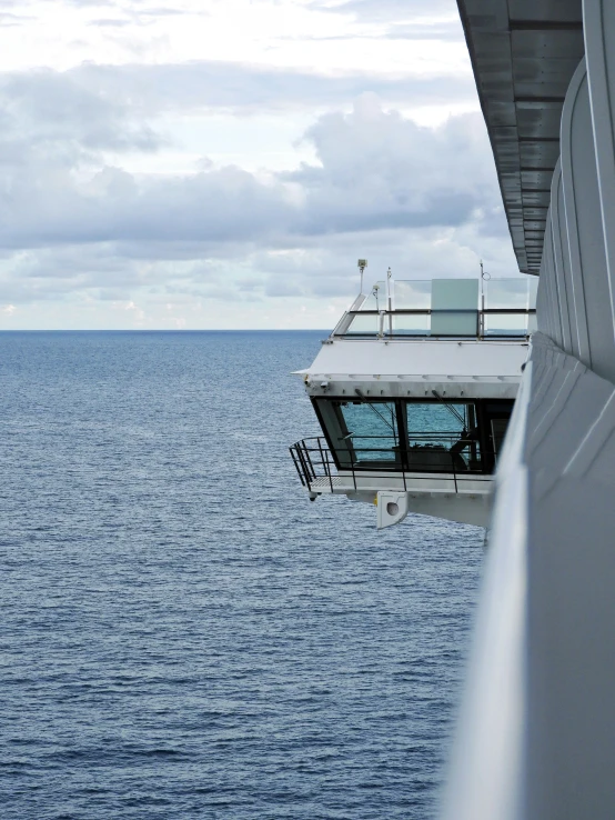 a view from a boat's deck that is out on the water