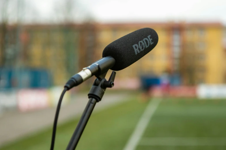 microphone on the top of a soccer pitch