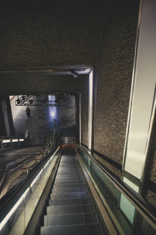 escalator in the subway of a station