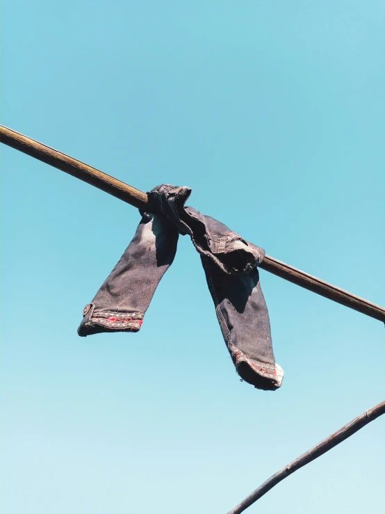 a large long neck tie on an electrical wire