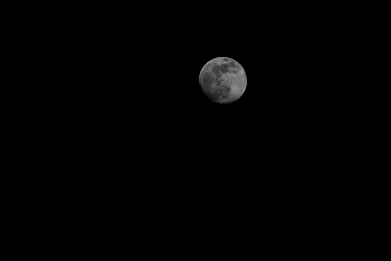 the moon with no clouds is seen in the black sky