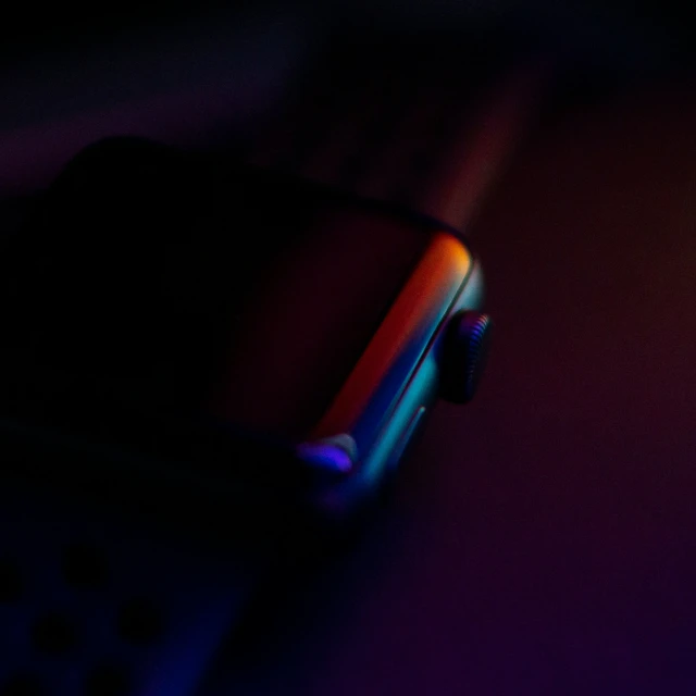 an iphone is showing its colorful display