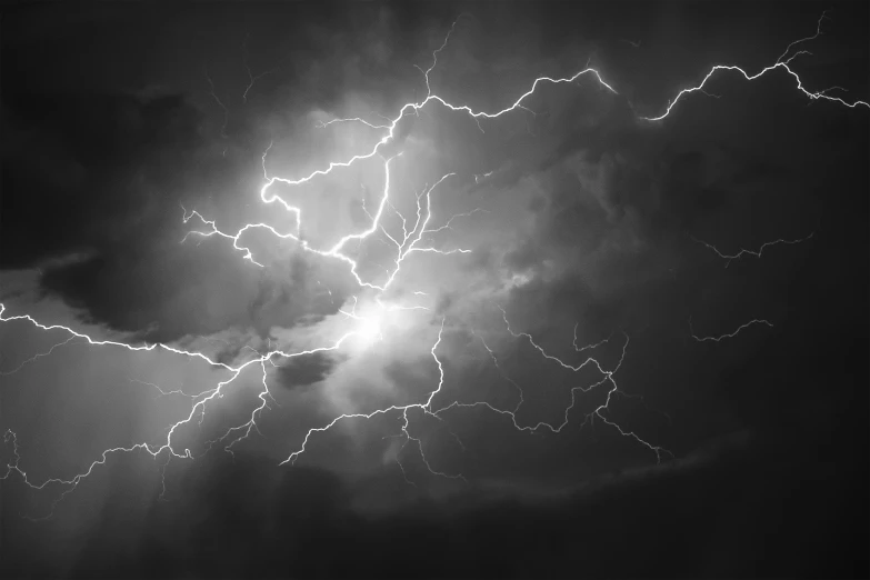 a lightning storm on the horizon has struck the viewer