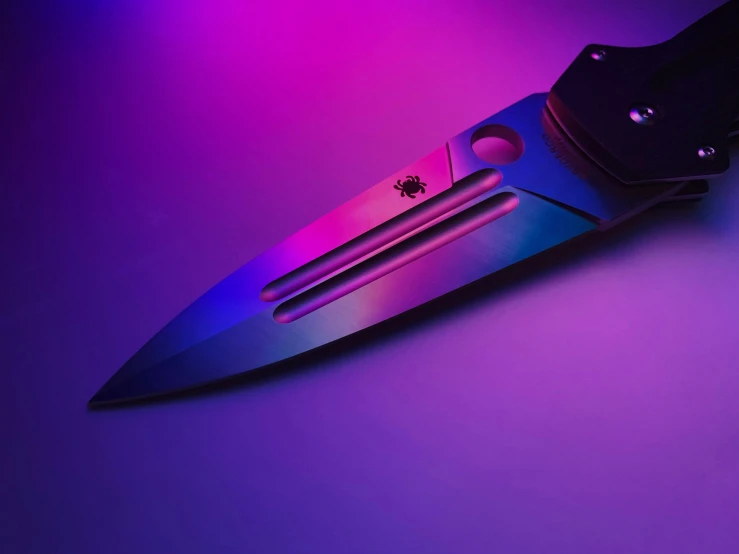 this is a very dark colored knife on the table